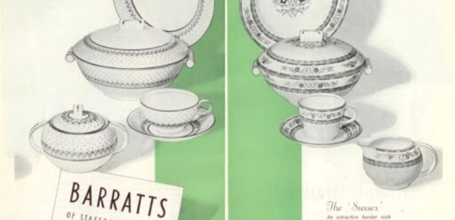 Souvenir des vaisselles anglaises de la marque Barratts