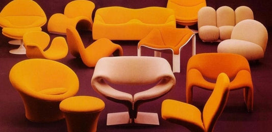 lots de sièges vintage orange paulin