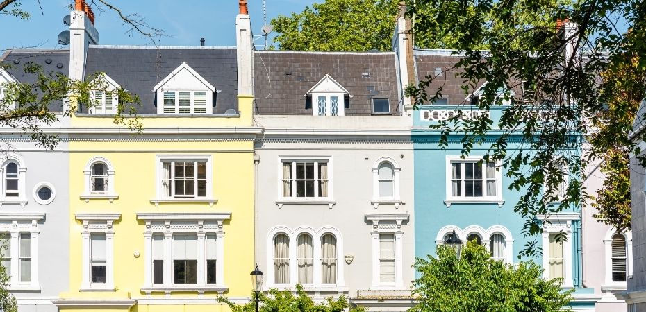 maisons victoriennes au marché de Portobello