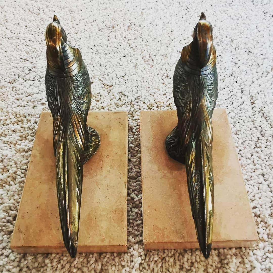 Paire de bronze Molins serre livres