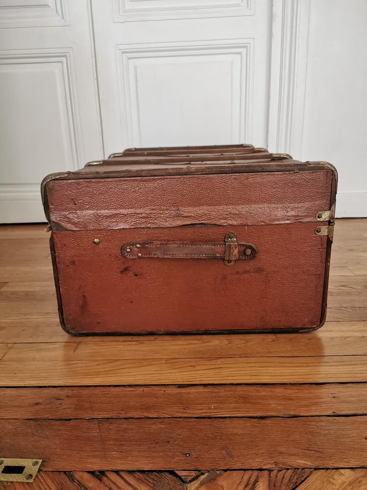 Malle ancienne bois et cuir