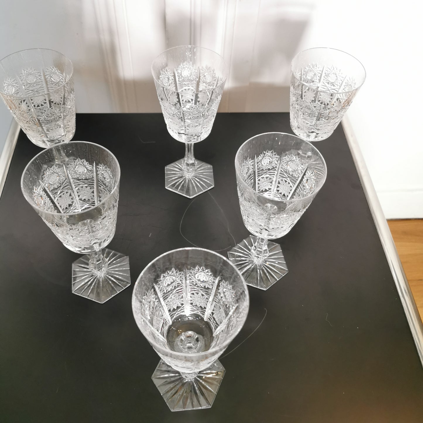6 verres en cristal gravé Saint Louis