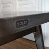 Table ou bureau Tolix 55 en tôle d'acier lustrée