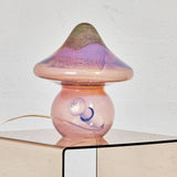 Lampe champignon en verre de murano violette