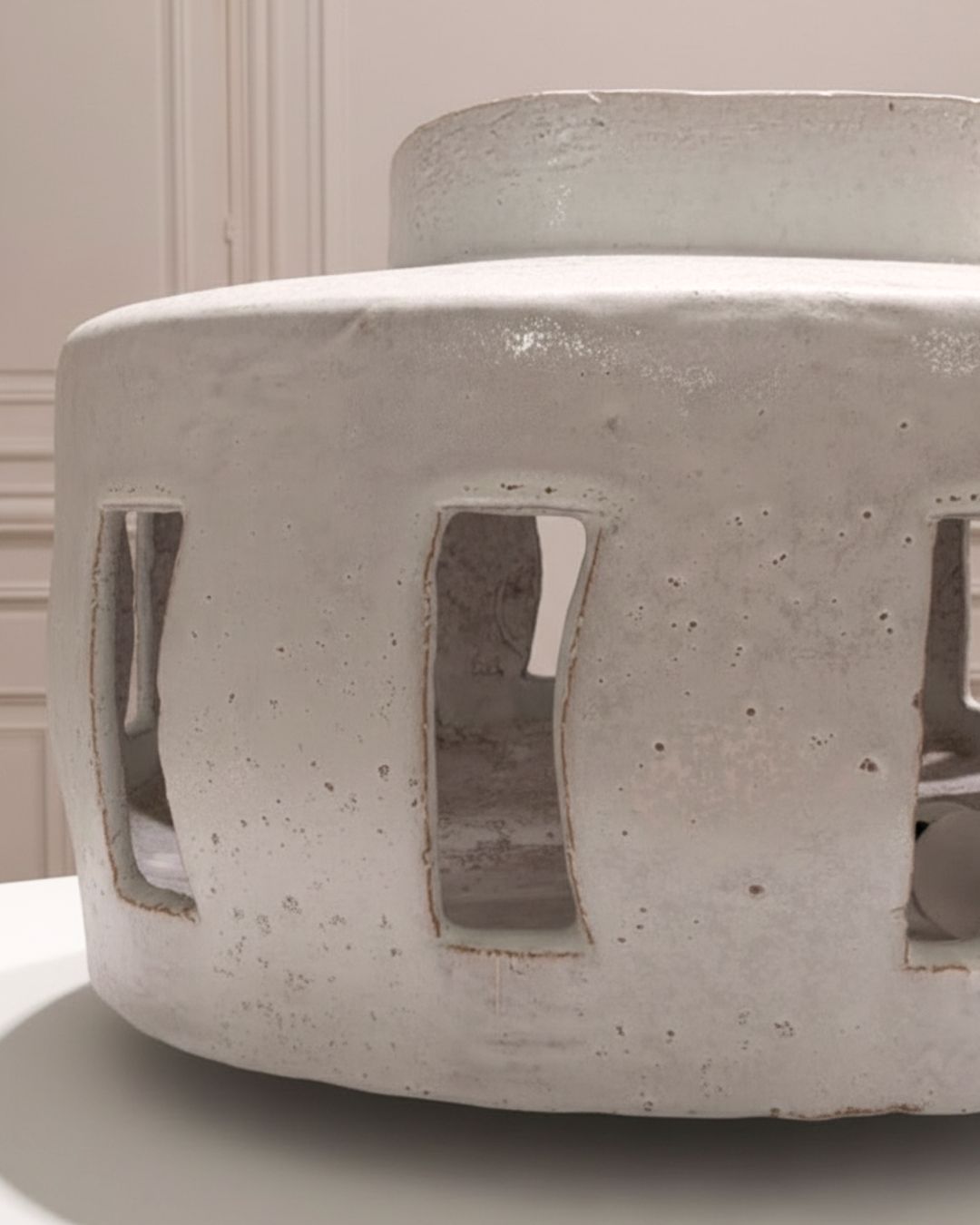 Lampe brutaliste en Terre Cuite Émaillée – Albert Spinelli (XXe siècle)