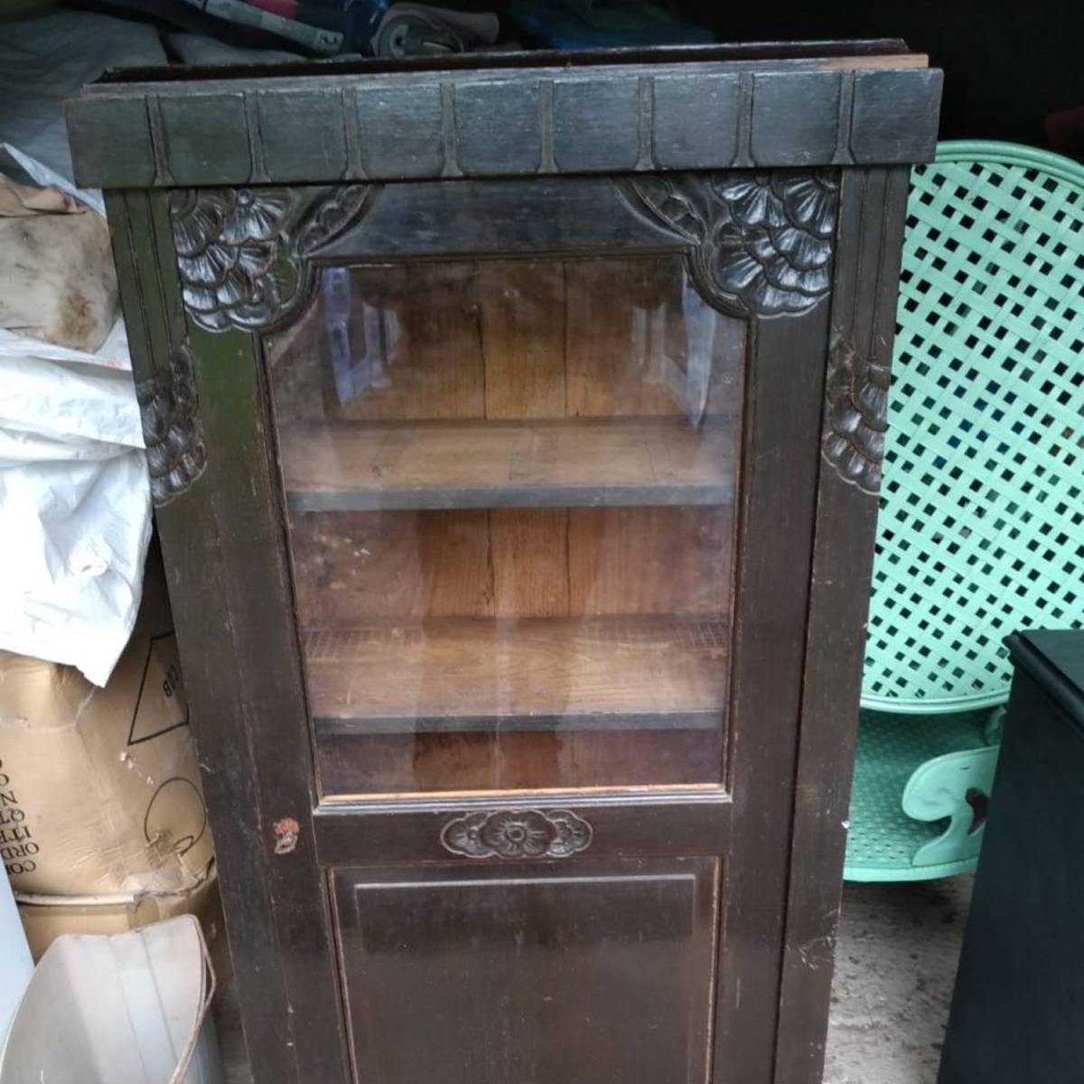 Armoire bonnetière vitrée 140 x 65