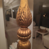 Lampe abat-jour tripod pied acier doré 1.80 mètre
