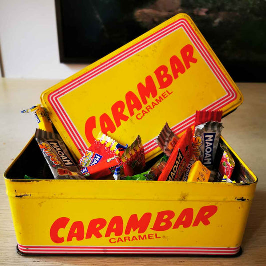Boîte à sucre en métal Carambar vintage