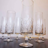 7 flûtes à Champagne en cristal vintage