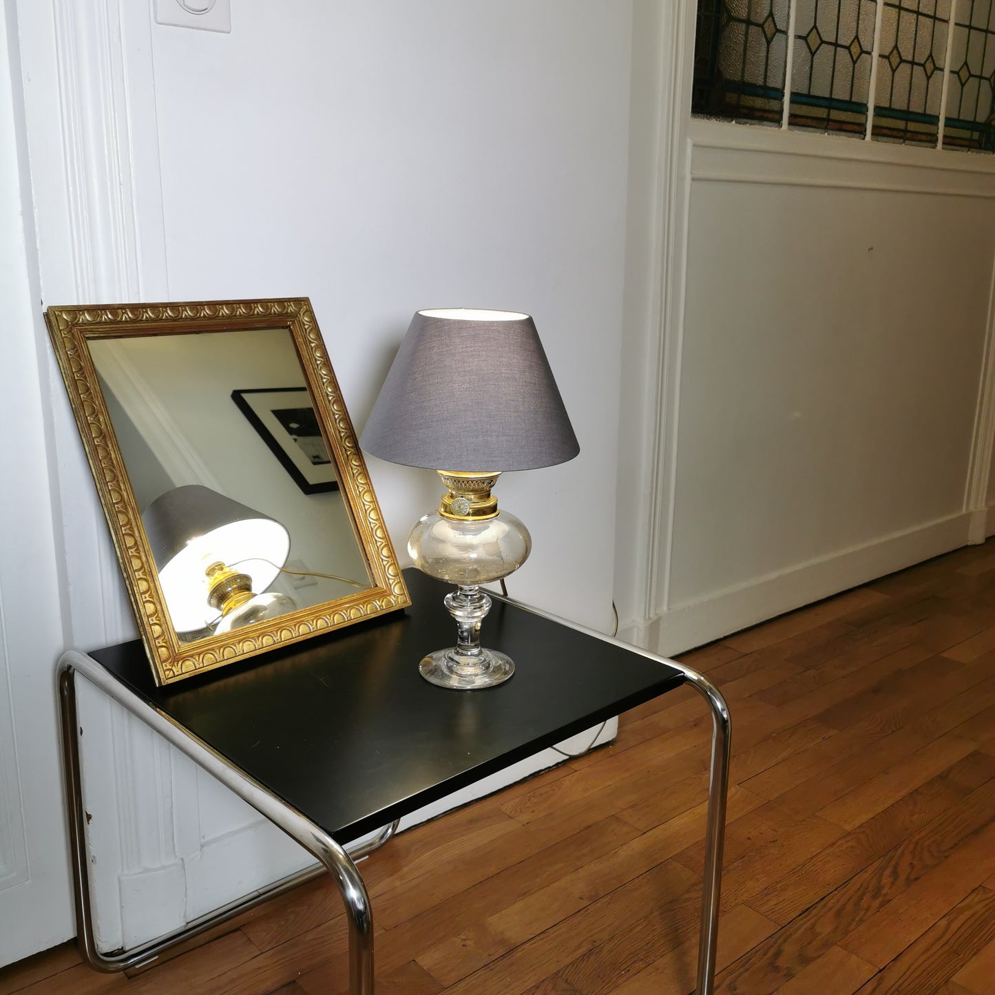 Lampe à pétrole en verre transparent 