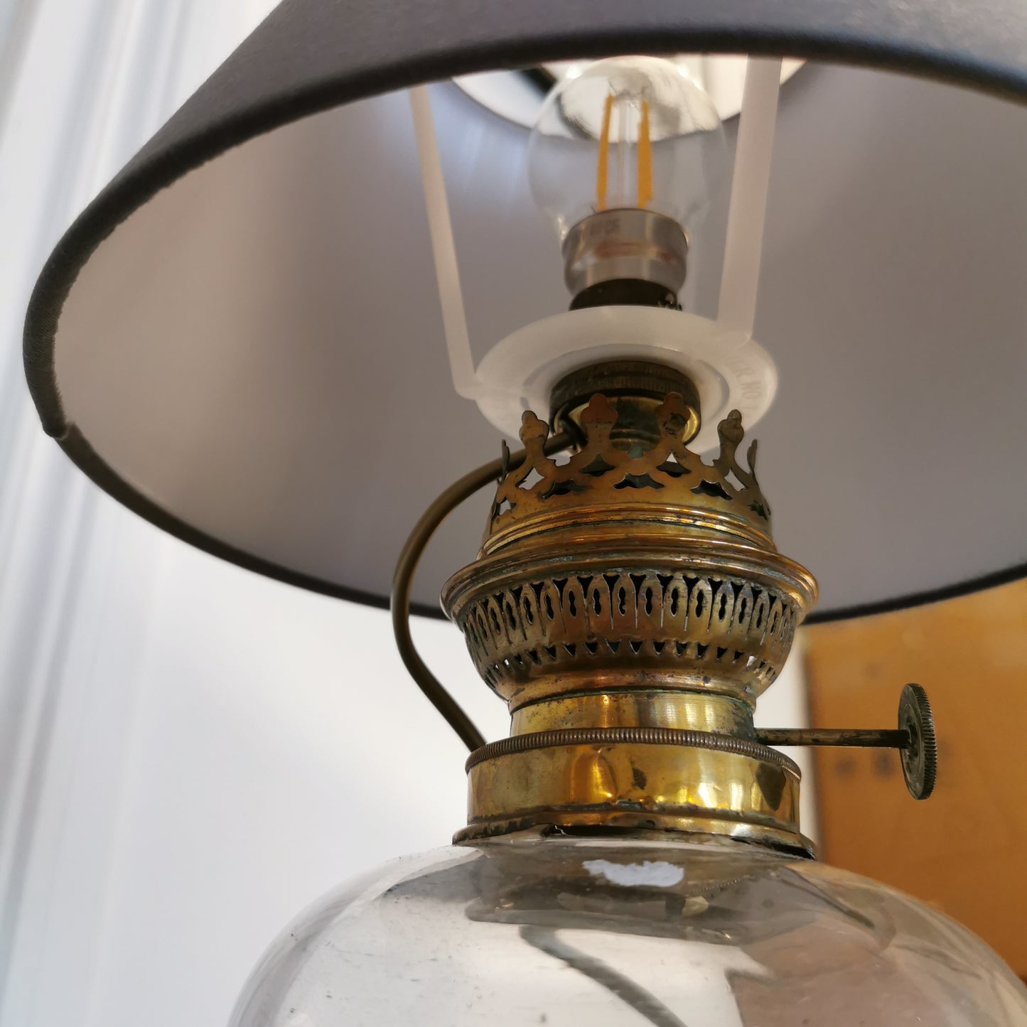 Lampe à pétrole en verre transparent 