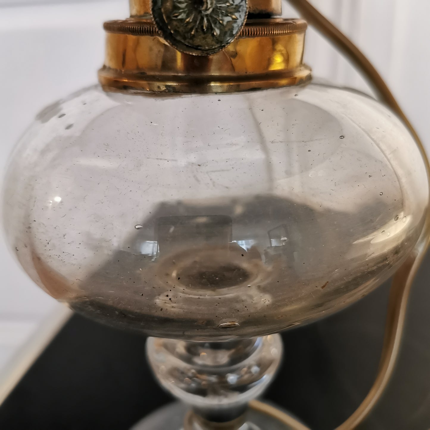 Lampe à pétrole en verre transparent 