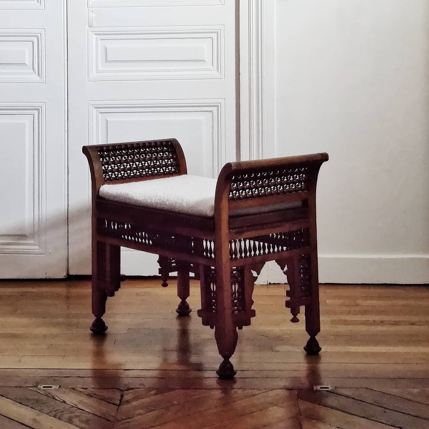 Banquette syrienne bois sculpté