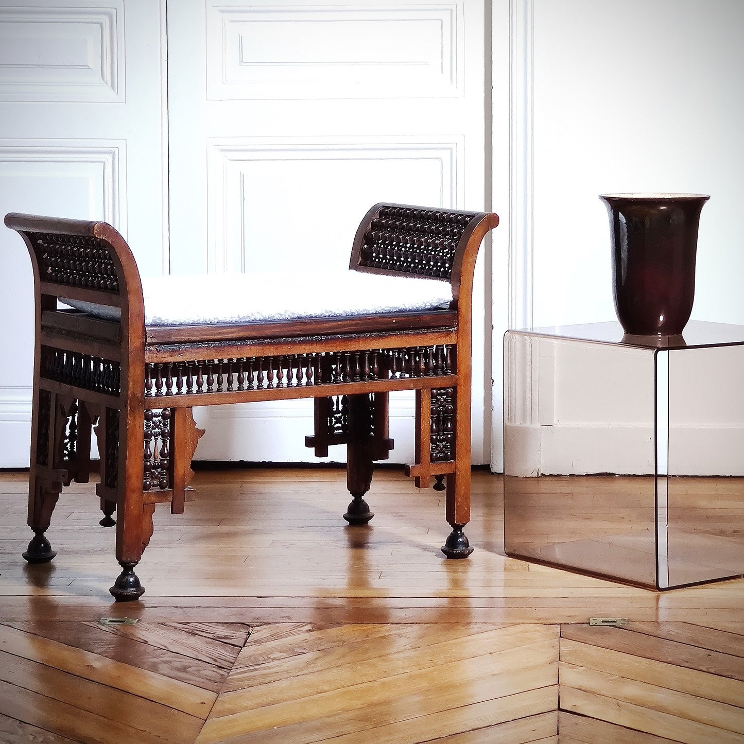 Banquette syrienne bois sculpté
