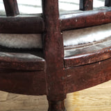 Petit fauteuil de bureau en bois massif galette en laine