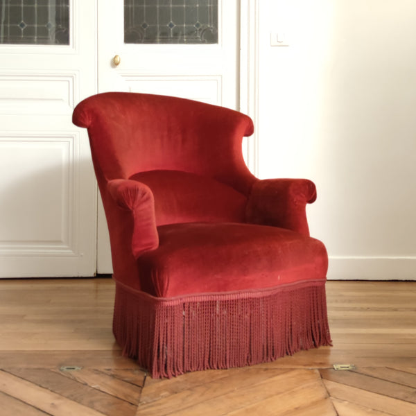 Fauteuil crapaud velours