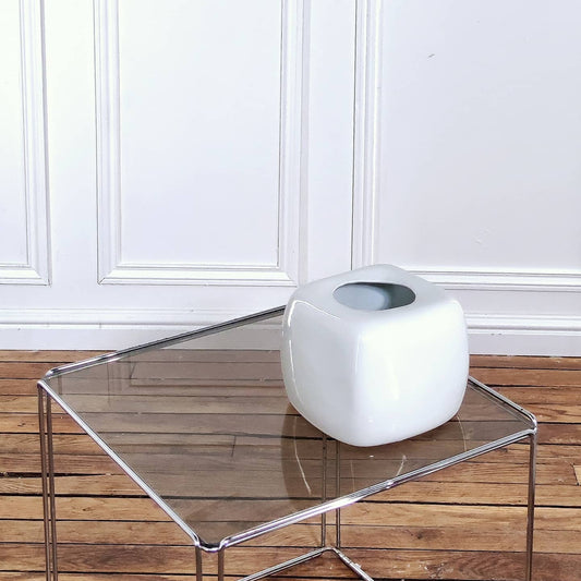 Vase cubique blanc Virebent modele Lebe