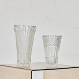 2 vases verre gravé